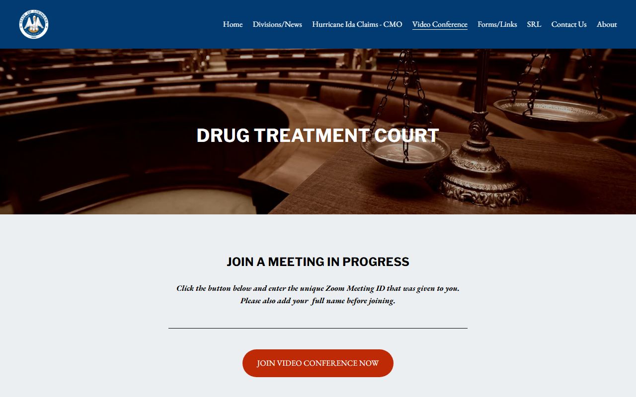 Lafourche Parish District Court Drug Treatment Court record access