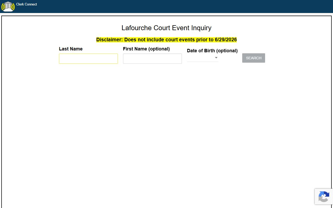 Lafourche Parish court records Court Date Finder