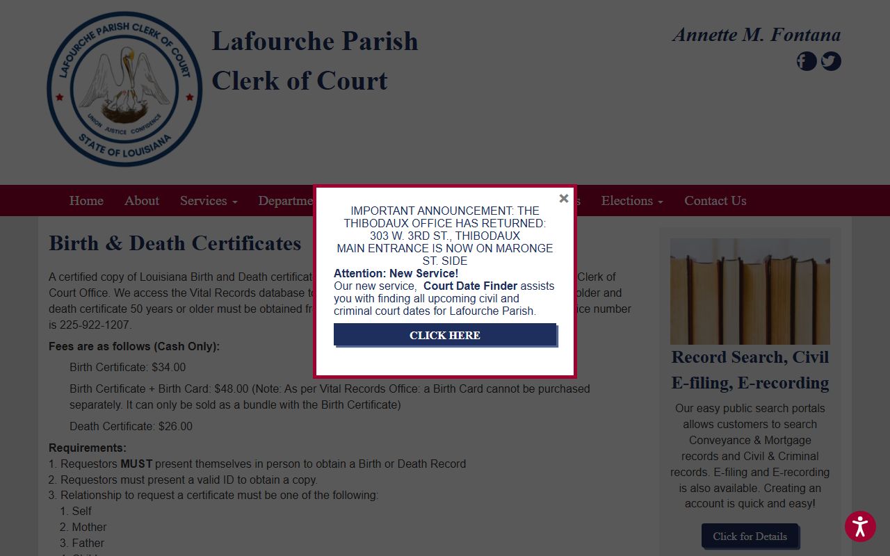 Lafourche Parish marriage and divorce records vital records distinction