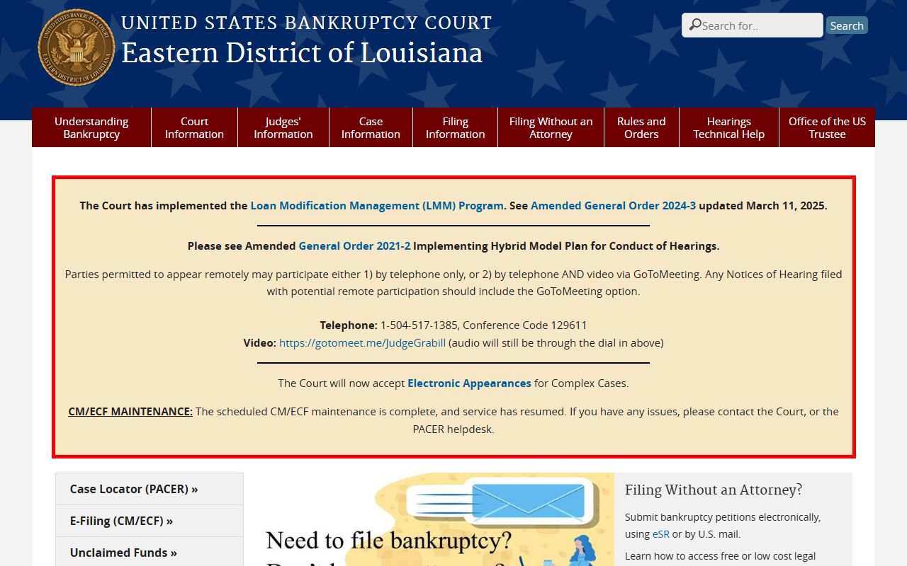 Lafourche Parish probate records federal bankruptcy distinction