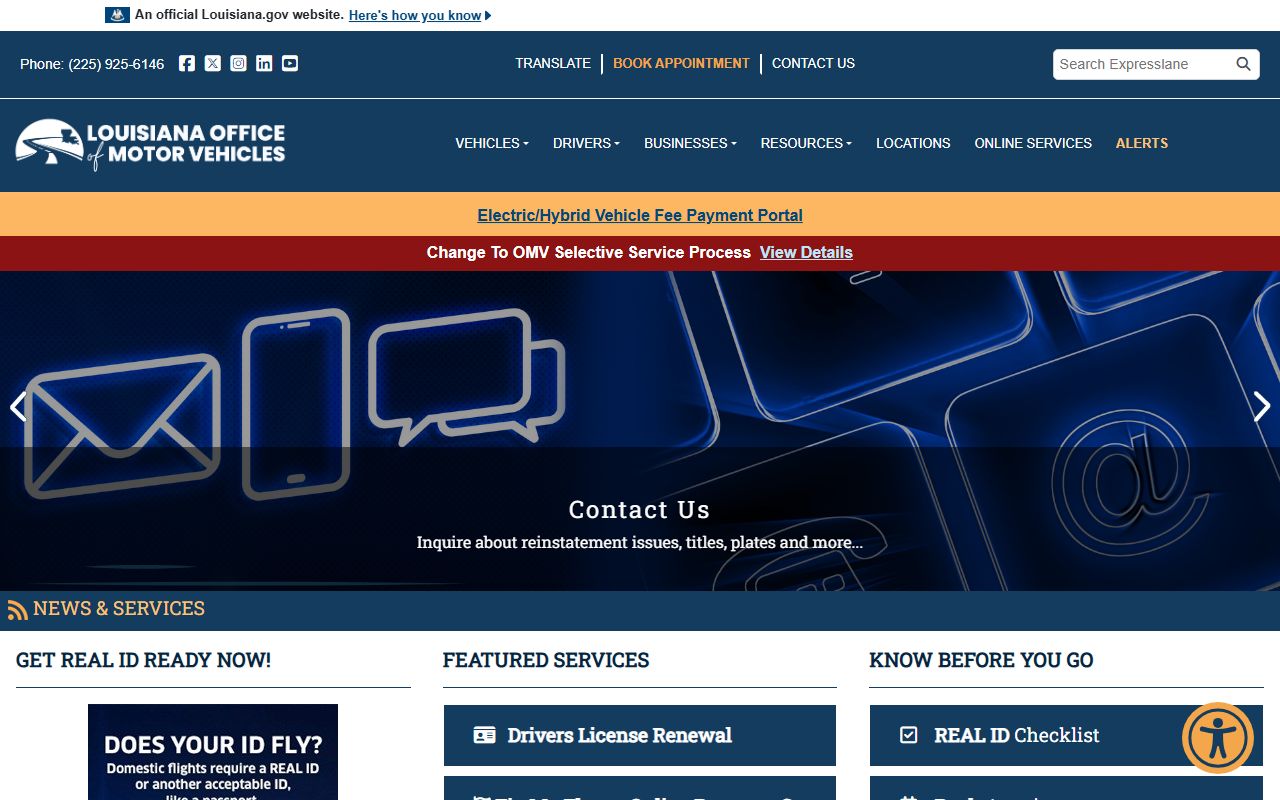 Lafourche Parish traffic court records Louisiana OMV ExpressLane